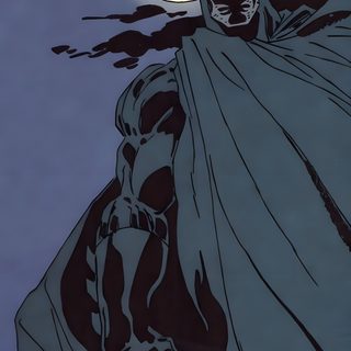 a batman standing in front of the moon with his cape draped over his shoulders and hands on his hips Batman Long Halloween Bd Pop Art, Batman Painting, The Long Halloween, Batman Comic, dark slate gray