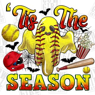 i tis the season with baseball bats, bat, and ball on it's back Halloween Softball Halloween Baseball Background, Sports Halloween, Halloween Softball Ideas, khaki