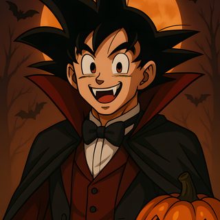 a cartoon character holding a pumpkin in front of a full moon with the words goku on it Halloween Goku Goku Halloween Outfit, Vegito Halloween, Krillin Halloween, Halloween Goku, black