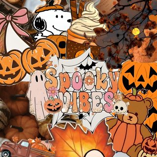 a pile of halloween stickers sitting on top of a table next to a car Cute Halloween For Car Seat Preppy Halloween Aesthetic, Preppy For Halloween, Preppy Halloween Collage, sienna