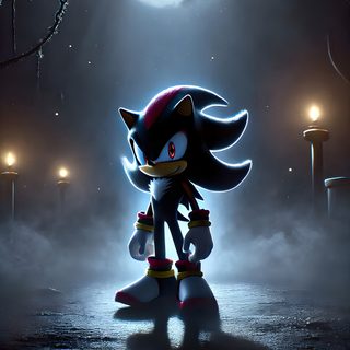 sonic the hedgehog standing in front of a full moon with street lights behind him Shadow The Hedgehog Halloween Shadow The Hedgehog Movie Full Body, Sonic Tails And Shadow, Sonic 3 Shadow, dark slate gray
