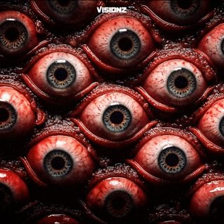 an image of many red eyeballs in the dark Halloween Eyeballs Red-01 black