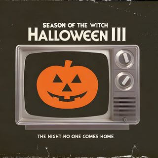 an old television with a jack - o'- lantern on it and the words, season of the witch halloween ii Halloween Iii Season Of The Witch Halloween Iii Poster, Halloween 3 Season Of The Witch, Halloween 3 Season Of The Witch Poster, dark slate gray