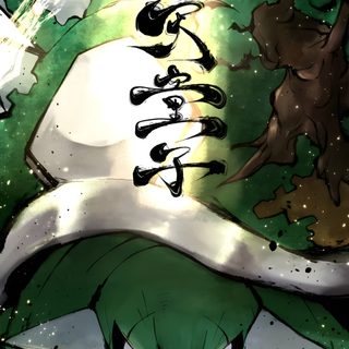 an anime character with green and white hair Halloween Torterra Torterra 4k, Pokemon Masters Art, Torterra Pfp, Torterra, Torterra Fanart, dim gray