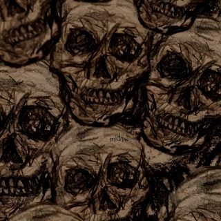 a bunch of skulls that are drawn on paper Halloween Thorny Skulls Warm Gray Grudge Aesthetics, Skulls Aesthetic, Skull Dark,