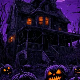 halloween pumpkins in front of a creepy house Halloween Home Pumpkin Gif, Halloween Videos Aesthetic, Scary Halloween Videos, Haunted House Pictures, black