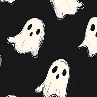 black and white halloween ghost fabric with large, ghostly faces on it's sides Halloween Design Asthmatic Halloween, Halloween Aesthetic Ghost, Ghost Ipad, Ghosts Background, black
