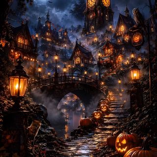an image of a halloween scene with pumpkins Halloween Live black