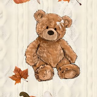 a brown teddy bear sitting next to a pumpkin Clean Girl Halloween Cute Fall Backgrounds, Halloween Iphone Backgrounds, Halloween Cute, light gray