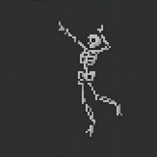 a pixel art image of a skeleton playing with a frisbee in the dark Volleyball Halloween Aesthetic Volleyball Drawing, Pixel Art Voley, Volleyball Aesthetic Drawing, dark slate gray