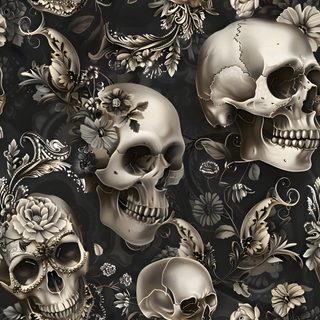 Phoenix Tattoo Design, Phoenix Tattoo, Skull Wallpaper, Tattoo Designs, Design Halloween Thorny Skulls Warm Gray Phoenix Tattoo Design, Phoenix Tattoo, Skull,