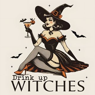 a woman dressed as a witch sitting on the ground with a glass in her hand Halloween Pinup Art Witchy Halloween Iphone, Vintage Witch Iphone, Vintage Halloween Phone, antique white