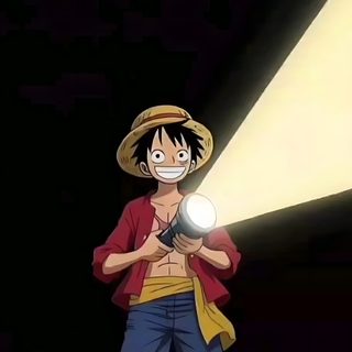 one piece is standing in the dark with his hat on and holding a light beam Luffy Halloween Luffy Live Phone, Luffy Gif, Moving Luffy, Live Luffy, One Piece Luffy Animated, black