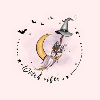 a drawing of a witch flying over the moon with her broom and hat on it's head Basic Witch Halloween Good Witch, Cute Witch, Good Witch Aesthetic, Aesthetic Cute Witch, lavender blush