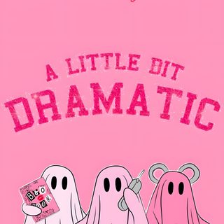 the mean ghost book cover for a little bit dramatic, with three ghosts in pink Cute Halloween Mean Girls light pink