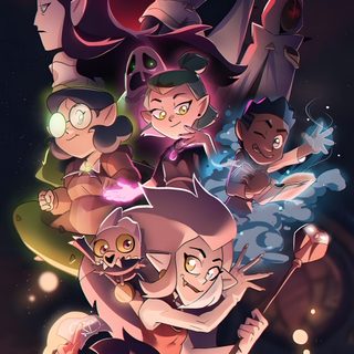 an image of some cartoon characters in the dark The Owl House Halloween The Owl House Season 2 Fanart, The Owl House Fanart, Owl House Fanart, dark slate gray