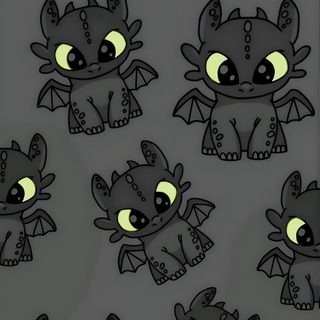 a bunch of little cartoon monsters with glowing eyes Halloween Toothless Chimuelo Dragon, Krokmou, How To Train Your Dragon Toothless, dark slate gray