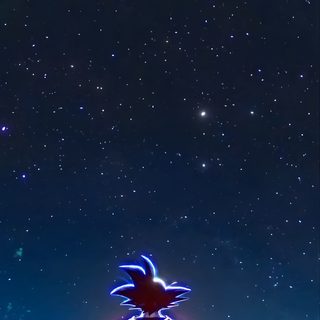 a cartoon character sitting in the grass under a night sky with stars and bright lights Halloween Goku Dragonballz, Anime Live Hd For Phone, Goku Live, Dragon Ball Z 4k, 4k Animated, black