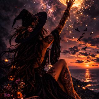 a woman sitting on the ground with her hands up in the air while holding a book Beautiful Halloween Witch Modern Witches, Witch Photo, Witchy Inspiration, Strega Aesthetic, black