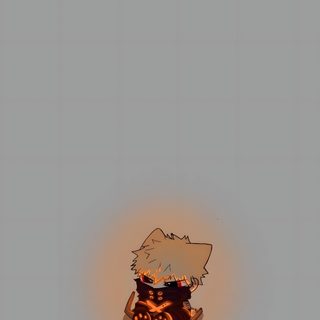 a cat sitting on top of a small toy car in the middle of an orange light Bakugou Halloween Bakugo Gato, Bakugou Cute, Bakugo Iphone, Cute Bakugo, Bakugou Phone, dark gray