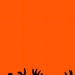 the silhouettes of zombie hands against an orange sky Halloween Attack Halloween Backgrounds Orange, Black And Orange Halloween, Orange Spooky Background, orange red