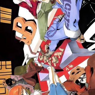an anime character surrounded by other characters Bleach Halloween Bleach Jet Artbook, Bleach Volume Covers, Bleach Team, Bleach Splash Art, sienna
