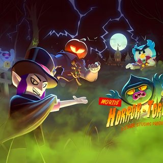 an animated halloween scene with cartoon characters in the background Brawl Stars Halloween Spookiz Cartoon, Spookiz Fan Art, Halloween Subway Surf, dark olive green