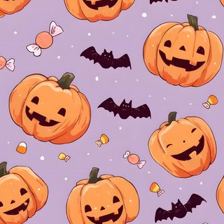 halloween pumpkins with bats and bats in the background on a purple wallpaper pattern Halloween Bats And Pumpkins - Lilac Halloween Cute, Kawaii, Cute For Phone, Aesthetic Iphone, silver