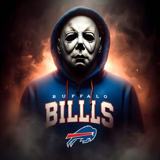 a man in a buffalo hoodie with a mask on his face and the words bills painted on it Buffalo Bills Halloween Buffalo Bills Halloween, Buffalo Bills Mafia Logo Png, Buffalo Bills 2025, dark slate gray