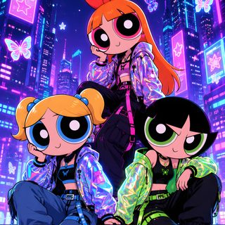 Epic AI-generated Powerpuff Girls wallpaper featuring Blossom, Bubbles, and Buttercup in stylish neon streetwear against a glowing cyber city skyline. Vibrant, futuristic, and badass aesthetic. Perfect for Powerpuff Girls fans, cyberpunk, and cool phone wallpapers. High-quality 4K AI art. #PowerpuffGirls #PPG #NeonCyber #CyberpunkPPG #BlossomBubblesButtercup #AIWallpaper #AIArt #4KWallpaper #MobileWallpaper #PinterestAnime Streetwear Wallpaper, Blossom Bubbles And Buttercup, Powerpuff Girls Wallpaper, Pink Wallpaper Girly, Cool Wallpapers For Phones, Banda Desenhada, Cool Wallpapers Art, Disney Pictures, Girl Wallpaper Powerpuff Girls Halloween Streetwear, Blossom Bubbles And Buttercup, Powerpuff Girls, midnight blue