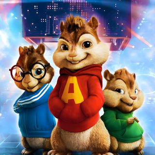 the chipmuns are standing in front of a stage with lights and bright beams Alvin And The Chipmunks Halloween Alvin And The Chipmunks Poster, Alvin And The Chipmunks The Squeakquel Poster, Tim Allen, dark slate gray