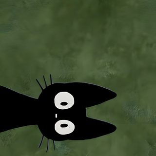 a black and white cat laying on top of a green floor next to a wall Halloween Black Cat Green Dark Fairycore, Green, Green Aesthetic, Ipad, Studio Ghibli, Anime,