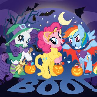 many ponies are standing in front of a full moon with bats and pumpkins Halloween Pony Mlp Halloween Pfp, My Little Pony Fall, Mlp Halloween Icons, Mlp Halloween, dark slate blue