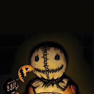 an image of a cartoon character holding a pumpkin Halloween Sam Halloween Decoration Ideas, Halloween Spooky Art, Pumpkin Carving Illustration, black