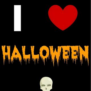 i love halloween with a skull and a red heart on the black background, illustration I Love Halloween Love Halloween, I Love Halloween, I Love Halloween Quotes, Halloween Love Images, black