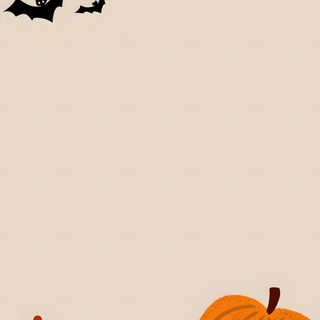an image of halloween background with pumpkins and bats in the air, on a beige background Halloween Templates light gray