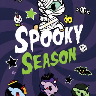 the spooky season poster is shown with various cartoon characters and stars on it Tokidoki Halloween Toki Doki Iphone, Tokidoki Sanrio, Tokidoki Iphone, Tokidoki, dark slate gray