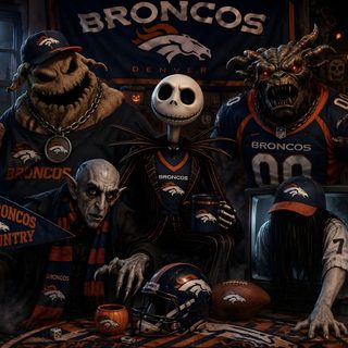 the denver football team is dressed up for halloween Denver Broncos Halloween black