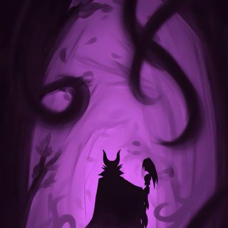 the silhouette of a demon standing in front of a purple background with swirly branches Maleficent Halloween Villain, Maleficent Forest, Disney Villains, Maleficent Background, black