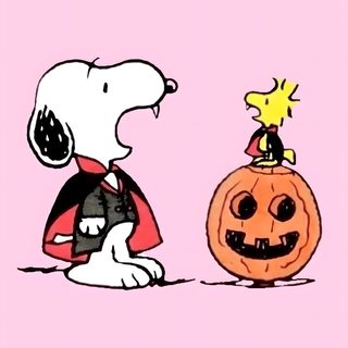 snoop and his pumpkin on pink background Pink Snoopy Halloween Cute Halloween Greeting Card Inspiration, Halloween Cartoon Characters, Halloween Party Decoration Ideas, misty rose