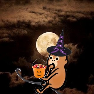 a cartoon character holding a pumpkin in front of a full moon with a trick on it's face Halloween Sloth Halloween, black