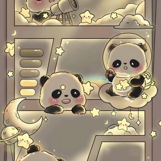 the pandas are all in different positions on the screen, and one is looking at his own reflection Cute Halloween Panda Panda Iphone, Cute Panda Drawing, 3d Cute, Panda Drawing, Iphone Kawaii, Cute Panda, gray