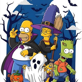 the simpsons family is dressed up for halloween Simpsons Halloween 4k Simpsons Halloween Png, Simpsons Halloween, Simpsons Happy Halloween, snow