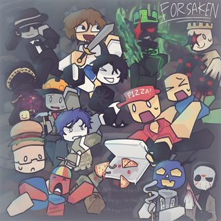 an image of cartoon characters with graffiti on them Forsaken Halloween Forsake Fanart, Forsaken Charecters, Forsaken Pic, Forsaken Image, dim gray