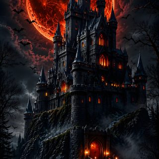 an image of a castle at night with the moon in the background Scary Halloween Backgrounds black