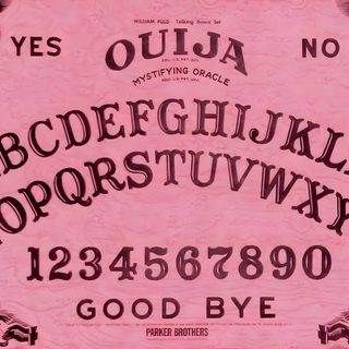 an old fashioned pink paper with black letters and numbers on it's side, Pink Halloween Words Custom Ouji Board, Ouija Pink, Ouija Iphone, Barbie-themed Ouija Board, pale violet red