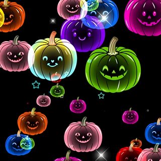an image of halloween pumpkins in the dark Rainbow Halloween Cute Halloween Screen Savers, Halloween Screen Savers, Halloween Screensavers Iphone, black