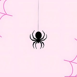 a spider hanging from a web on a pink background Pink Halloween Computer Pink Theme For Laptop, Spider Woman For Laptop, Pink Background For Pc, lavender blush