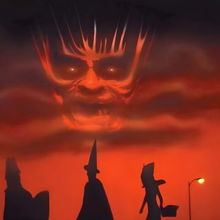 the poster for halloween ii season of the witch, with three silhouettes in front of an orange sky Halloween Iii Season Of The Witch Halloween Iii, 80s Movies, Season Of The Witch, Witch, Halloween, maroon