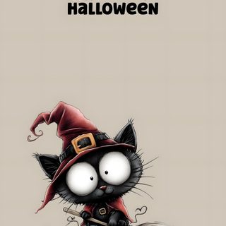 a black cat wearing a witches hat and sitting on pumpkins Halloween Witch Cats Custom Holiday Pictures, Samhain Halloween, Spooky Treats, Holiday Clipart, silver